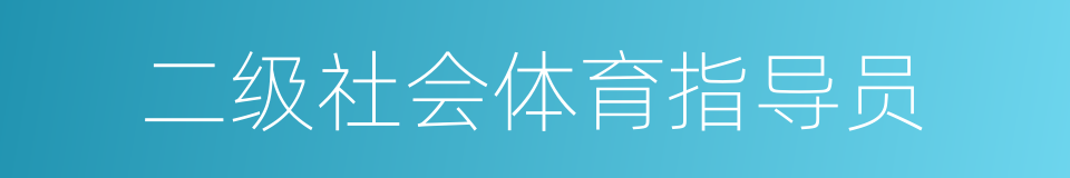 二级社会体育指导员的同义词