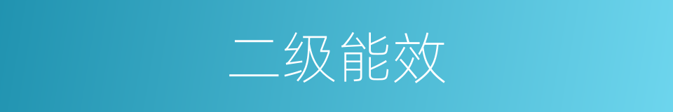 二级能效的同义词