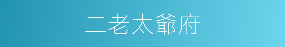 二老太爺府的同義詞