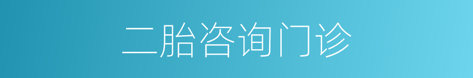 二胎咨询门诊的同义词