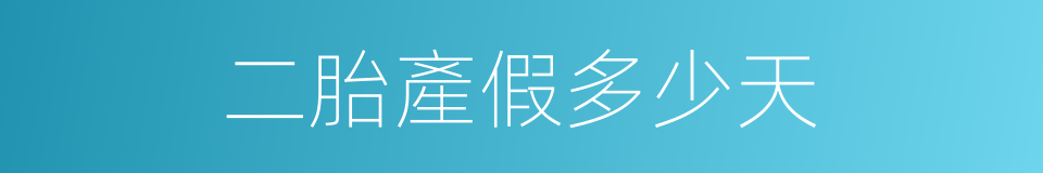 二胎產假多少天的同義詞