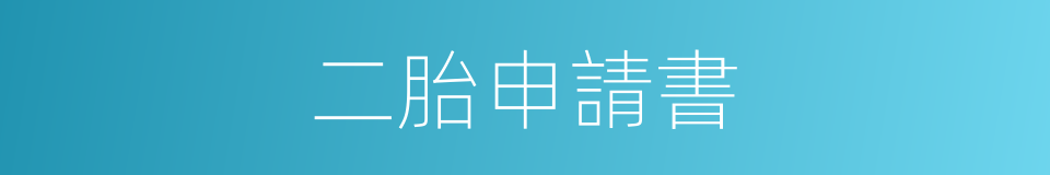 二胎申請書的同義詞