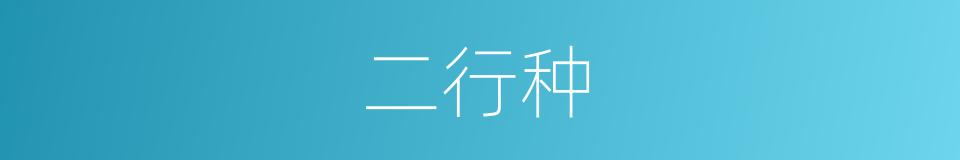 二行种的意思