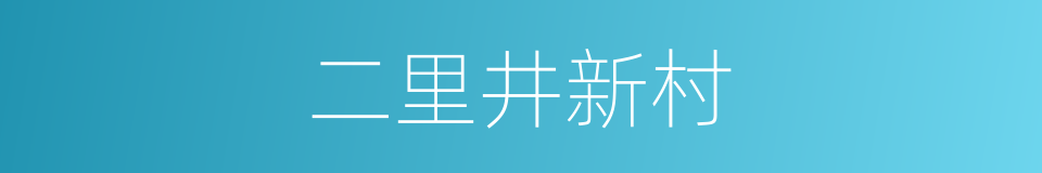 二里井新村的同义词