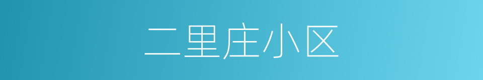 二里庄小区的同义词