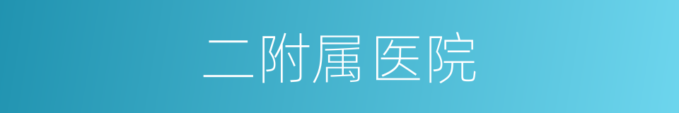 二附属医院的同义词