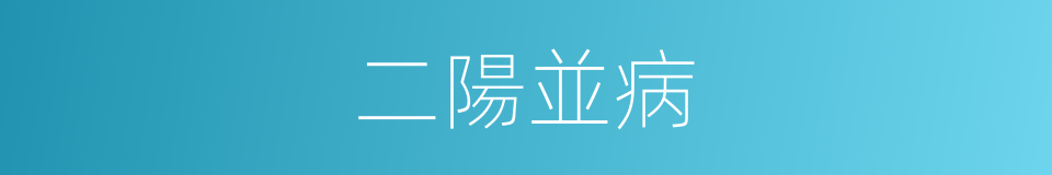 二陽並病的意思