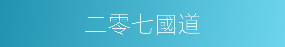 二零七國道的同義詞