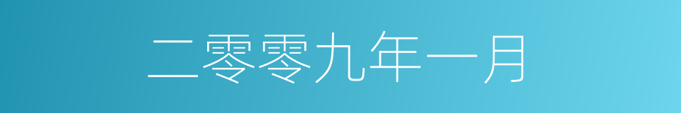 二零零九年一月的同义词