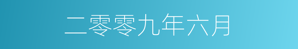 二零零九年六月的同义词