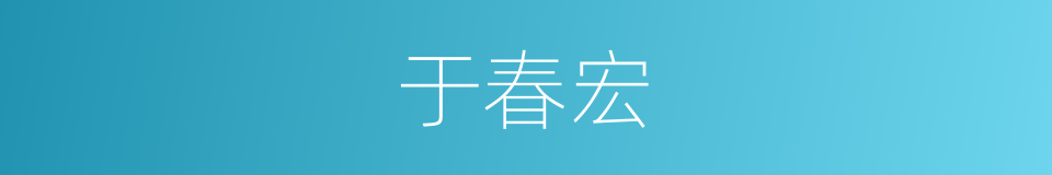 于春宏的同义词