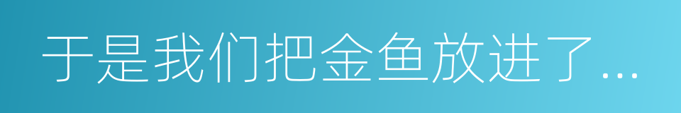 于是我们把金鱼放进了泳池的同义词