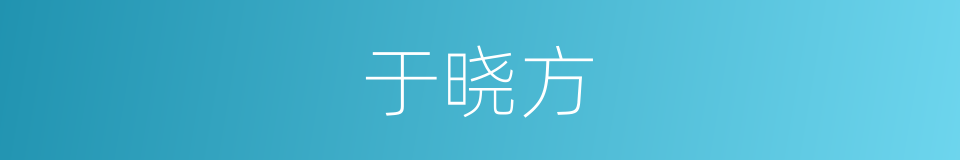 于晓方的同义词