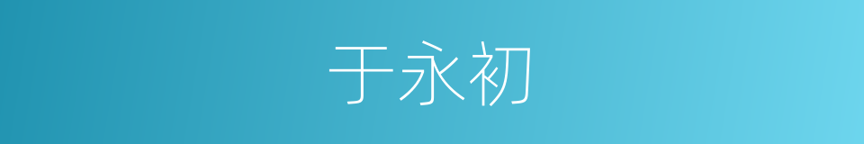 于永初的同义词