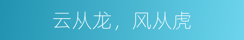 云从龙，风从虎的同义词