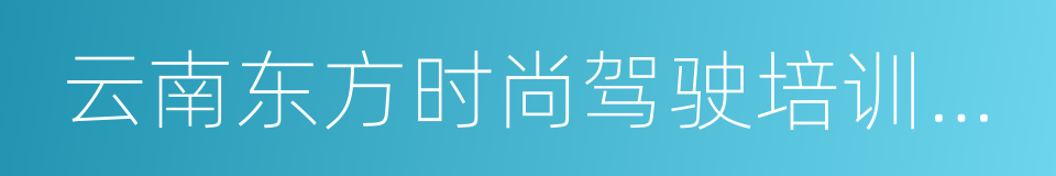 云南东方时尚驾驶培训有限公司的同义词