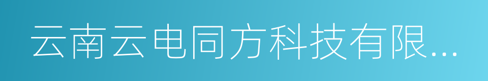 云南云电同方科技有限公司的同义词