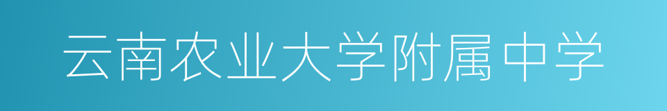 云南农业大学附属中学的同义词