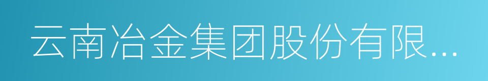 云南冶金集团股份有限公司的同义词