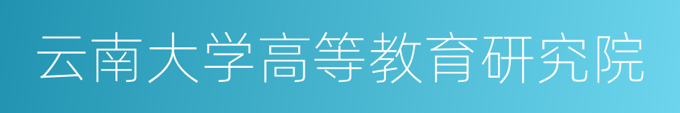 云南大学高等教育研究院的同义词