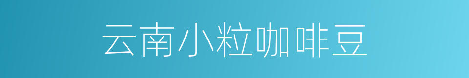 云南小粒咖啡豆的同义词