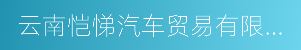 云南恺悌汽车贸易有限公司的同义词