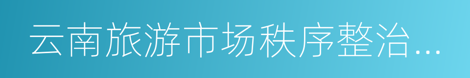 云南旅游市场秩序整治工作措施的同义词