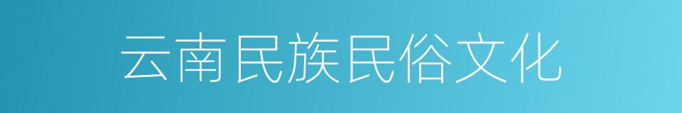 云南民族民俗文化的同义词