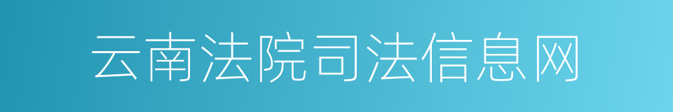 云南法院司法信息网的同义词