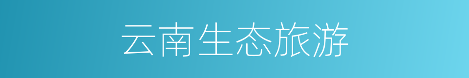 云南生态旅游的同义词
