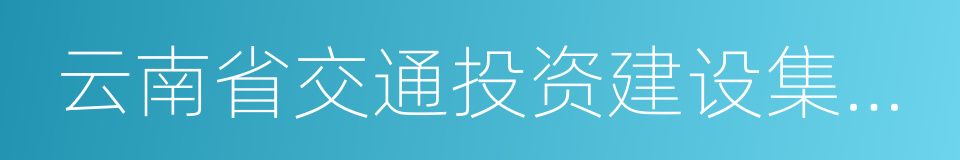 云南省交通投资建设集团有限公司的同义词