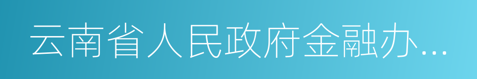 云南省人民政府金融办公室的同义词