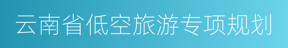 云南省低空旅游专项规划的同义词