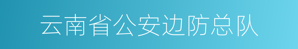 云南省公安边防总队的同义词