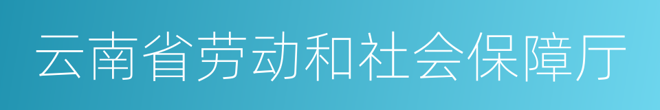 云南省劳动和社会保障厅的同义词