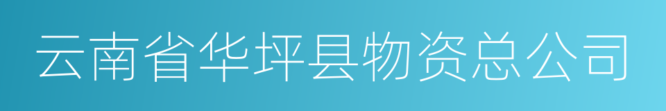 云南省华坪县物资总公司的同义词