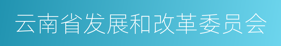 云南省发展和改革委员会的同义词