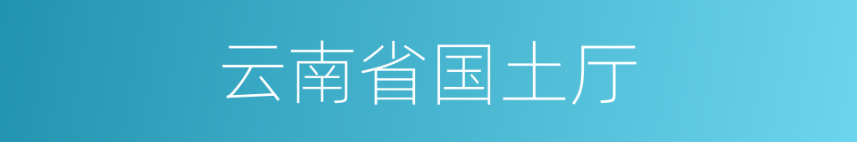 云南省国土厅的同义词