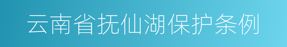 云南省抚仙湖保护条例的同义词