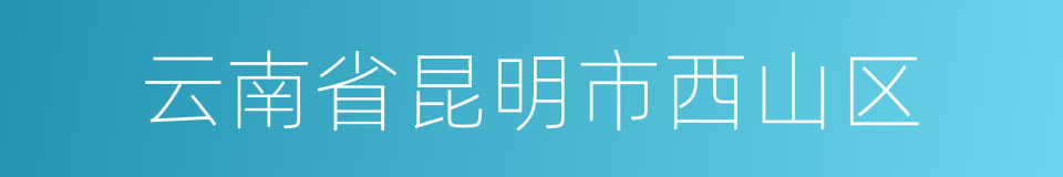 云南省昆明市西山区的同义词