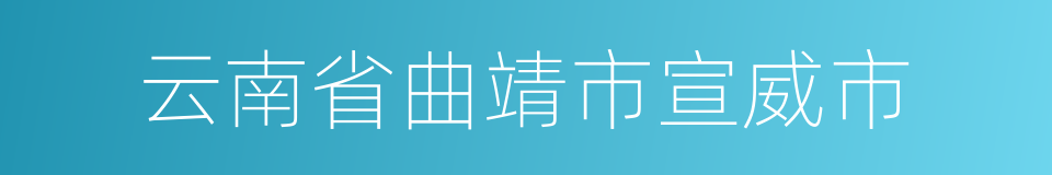 云南省曲靖市宣威市的同义词