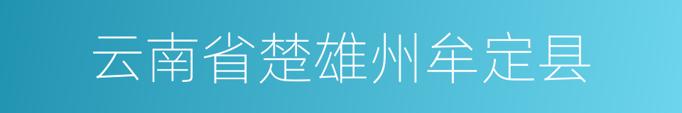 云南省楚雄州牟定县的同义词