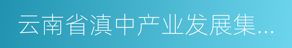 云南省滇中产业发展集团有限责任公司的同义词