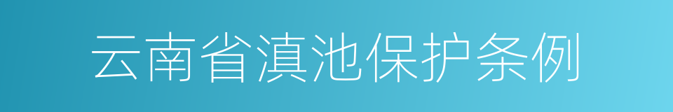 云南省滇池保护条例的同义词