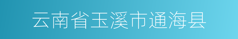 云南省玉溪市通海县的同义词