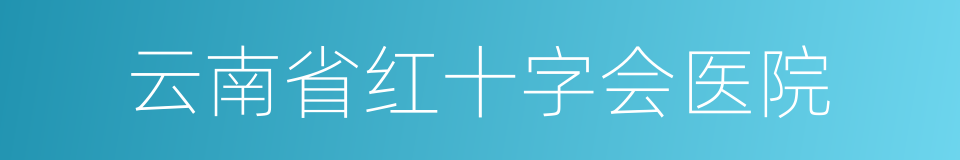 云南省红十字会医院的同义词