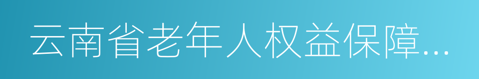 云南省老年人权益保障条例的意思