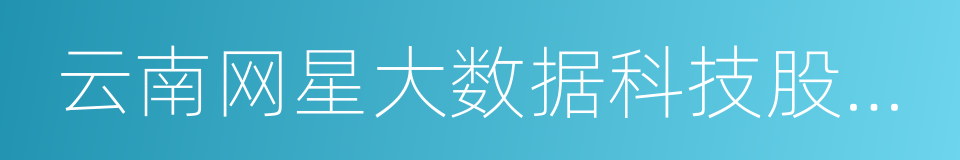 云南网星大数据科技股份有限公司的同义词