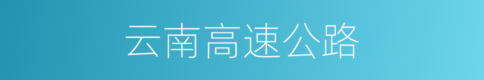 云南高速公路的同义词