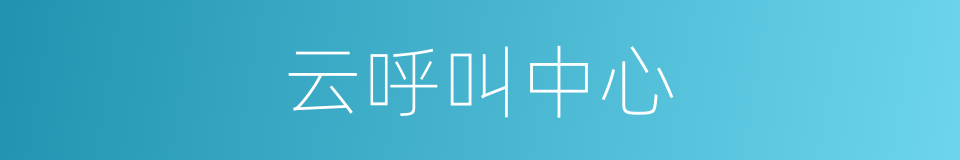 云呼叫中心的同义词
